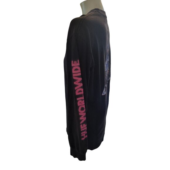 Huf Worldwide Long Sleeve Black‎ Tee Pink Graphics triangles Y2K Retro - Picture 4 of 7